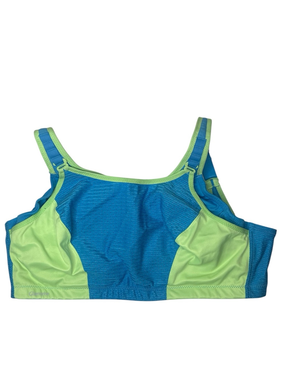 New without tags Glamorise Blue and Lime Contrast high impact Sports Bra 42DD